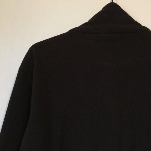 Vintage Retro Stitch Dark Brown Fleece Sweater Zip Up High Collar Jacket - Picture 7 of 16